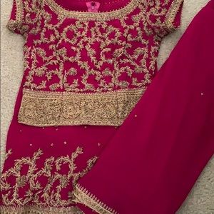 Hot pink Indian outfit